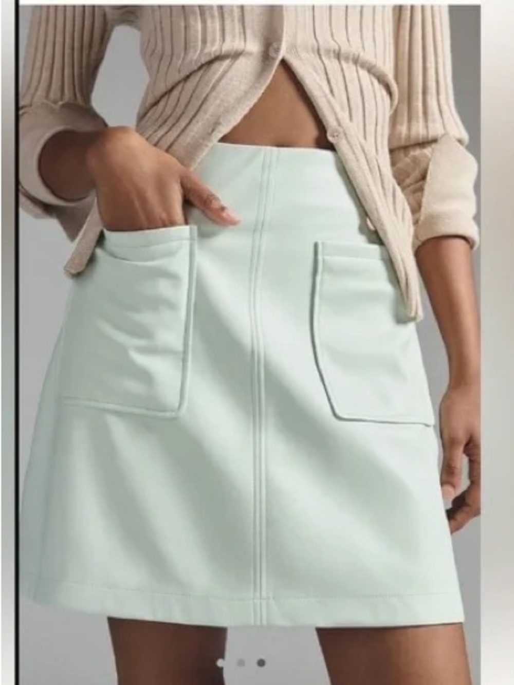 Maeve Mint Green A-Line Pocket Skirt